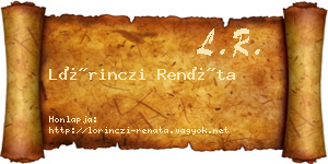 Lőrinczi Renáta névjegykártya